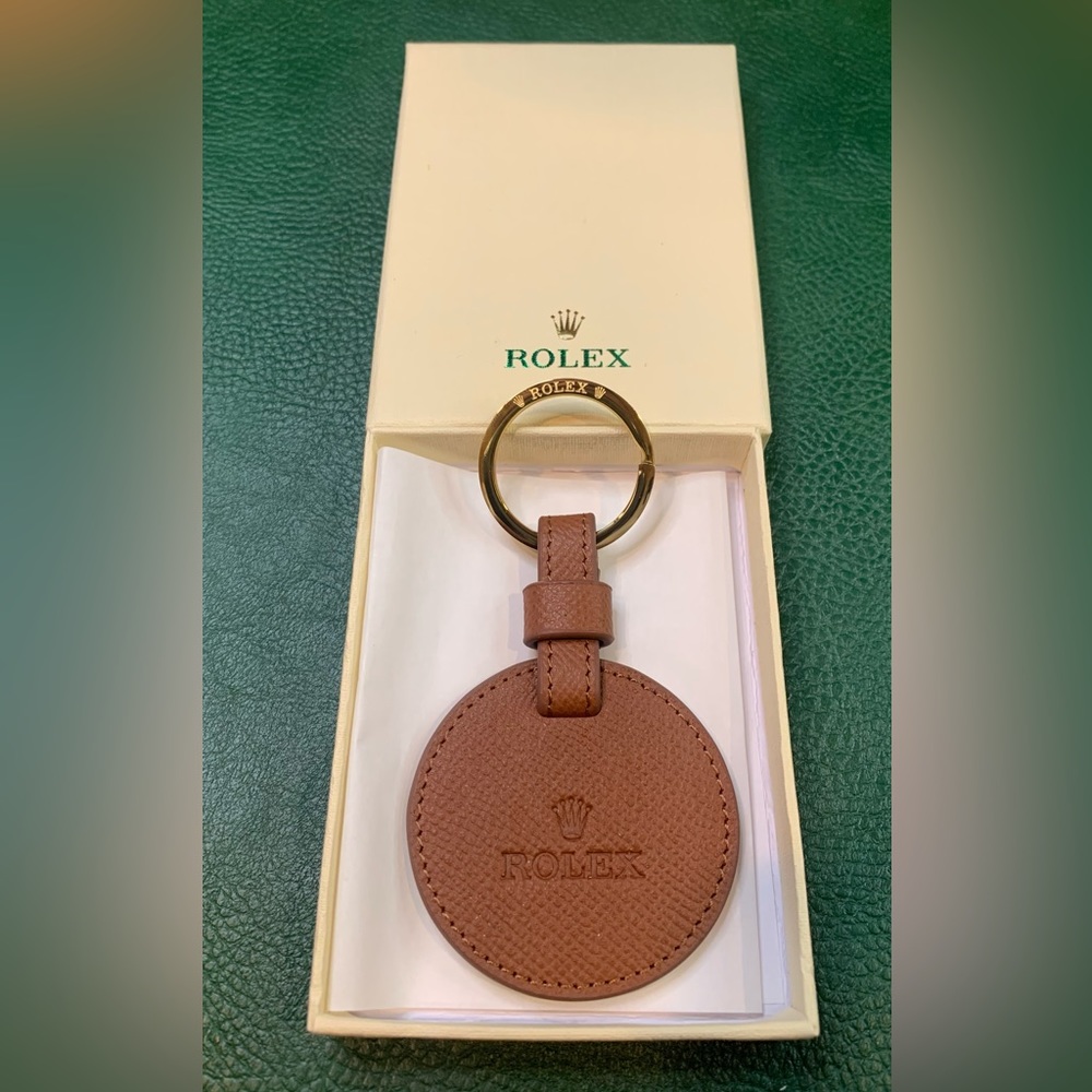 Rare Rolex Brown Leather Keychain VIP AD Client Gift *Not Sold in Stores*